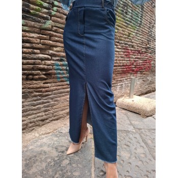 Gonna lunga denim blu